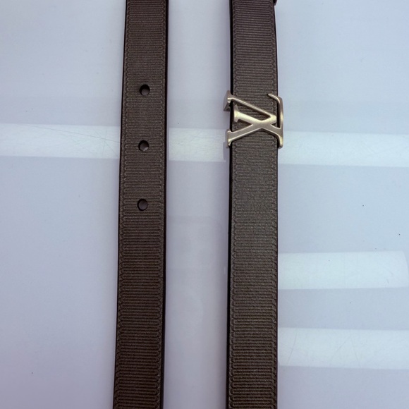 Louis Vuitton Initiales 20mm Metallic Gunmetal Belt 75/30 - Picture 8 of 13
